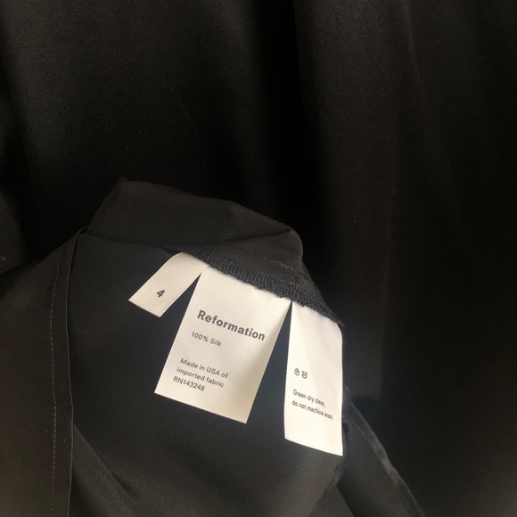 NWT REFORMATION Black silk open back dress - Picture 5 of 6